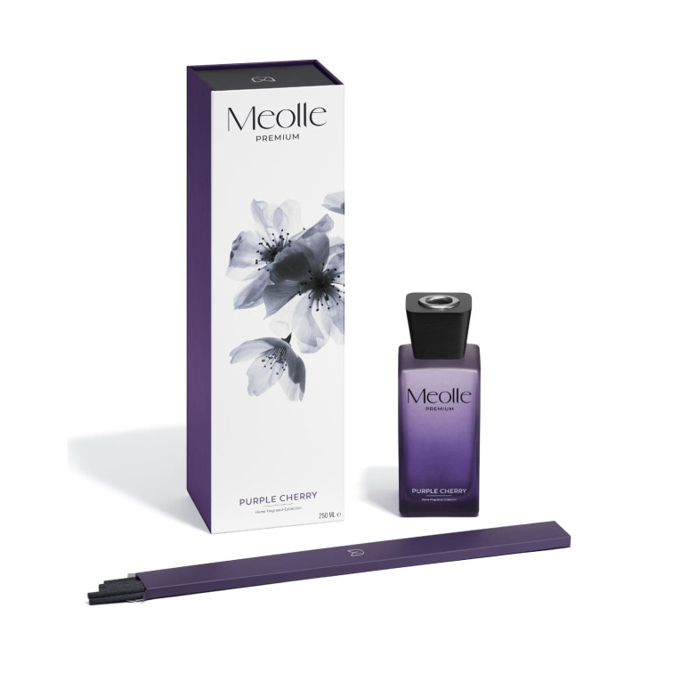 Odorizant cu bețișoare parfumate Meolle 250 ml – Purple Cherry