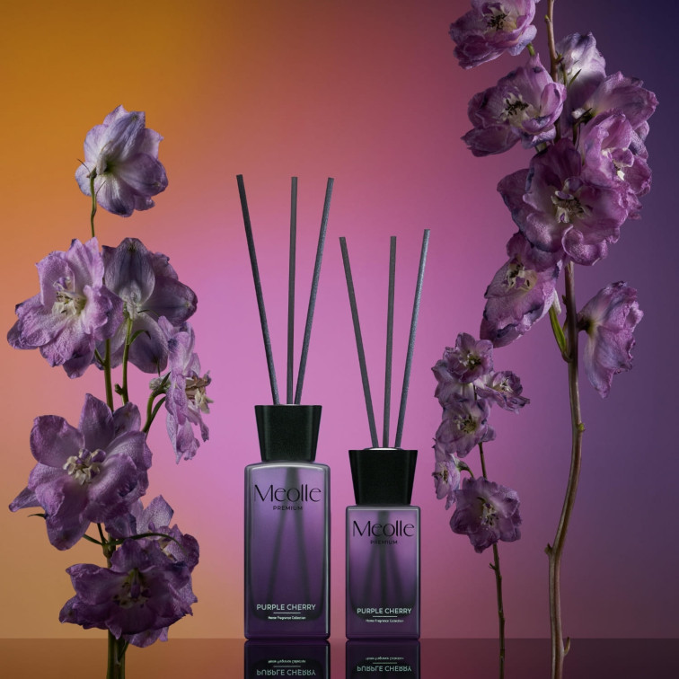 Odorizant cu bețișoare parfumate Meolle 100 ml – Purple Cherry
