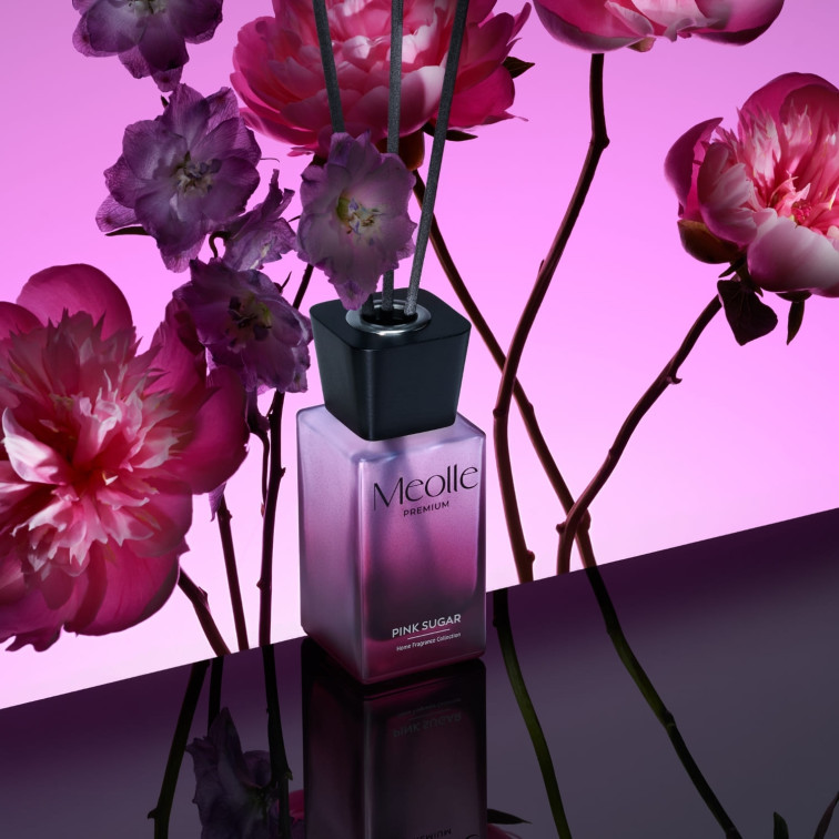 Odorizant cu bețișoare parfumate Meolle 100 ml – Pink Sugar